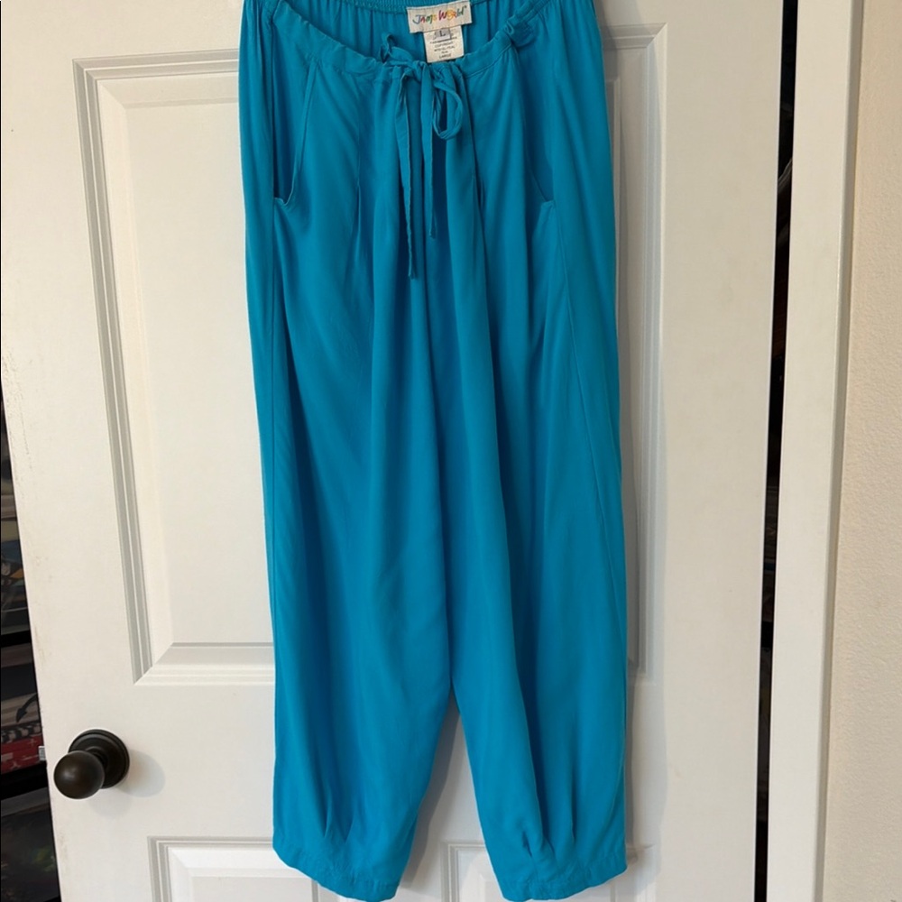 Jams World Bright Turquoise Drawstring Capris